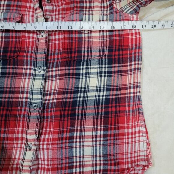 Kavu Billie Jean Button Red and‎ Blue Flannel Plaid Shirt - Size Small - Picture 8 of 11